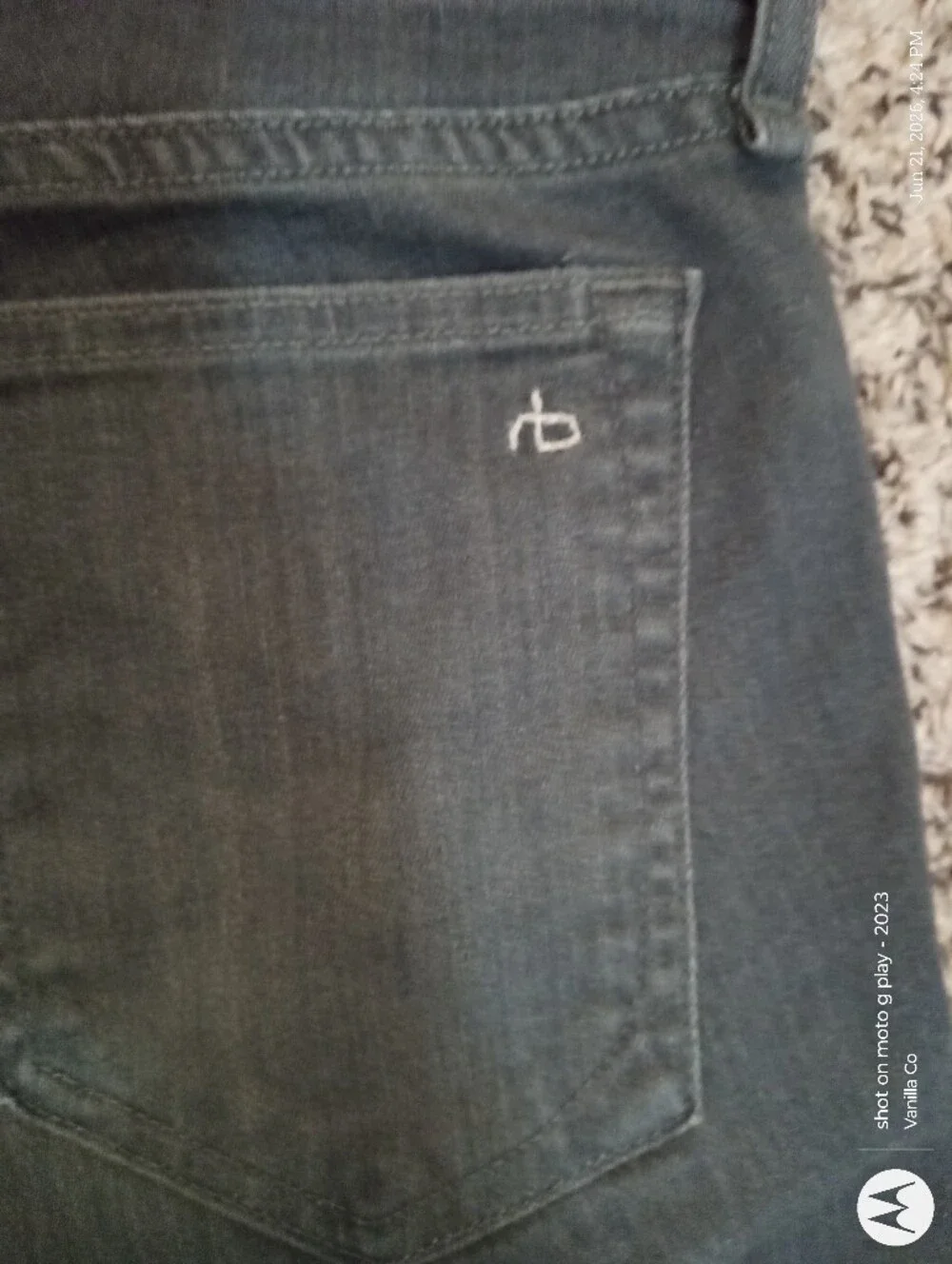 Anthropologie Rag & Bone Fit 1 Extra Slim Jean Skinny Grey Size 32 - Picture 6 of 10